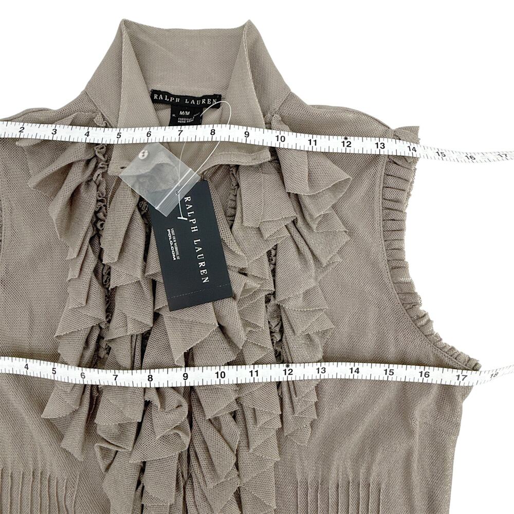 RALPH LAUREN BLACK LABEL Ruffle Blouse M - Picture 12 of 13